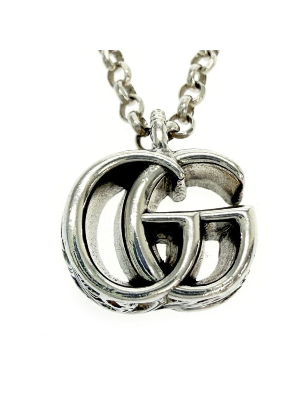 Gucci Silver Double G Arabesque Necklace
